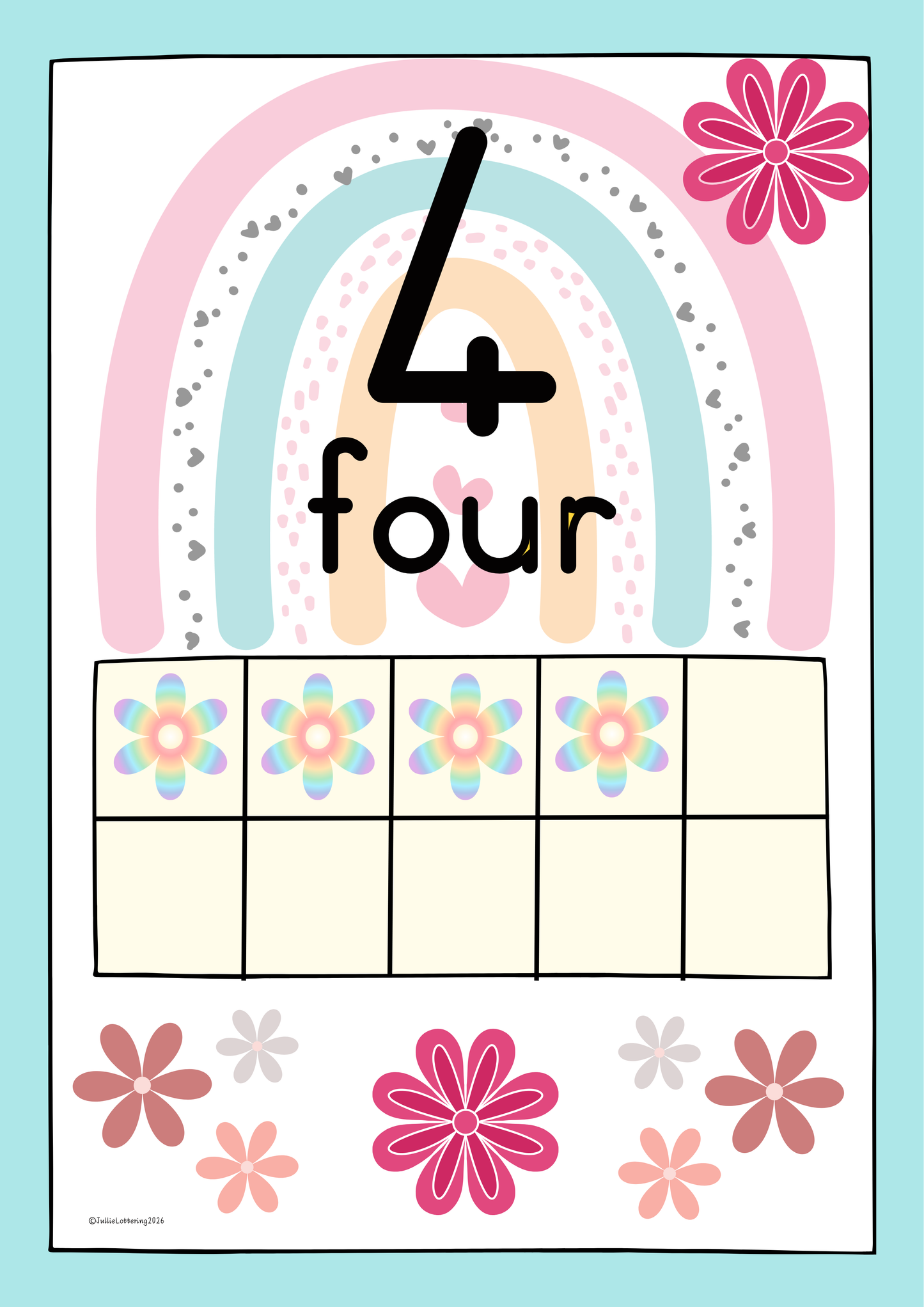 Boho Flower Numbers 1β10 Posters (Printable PDF)