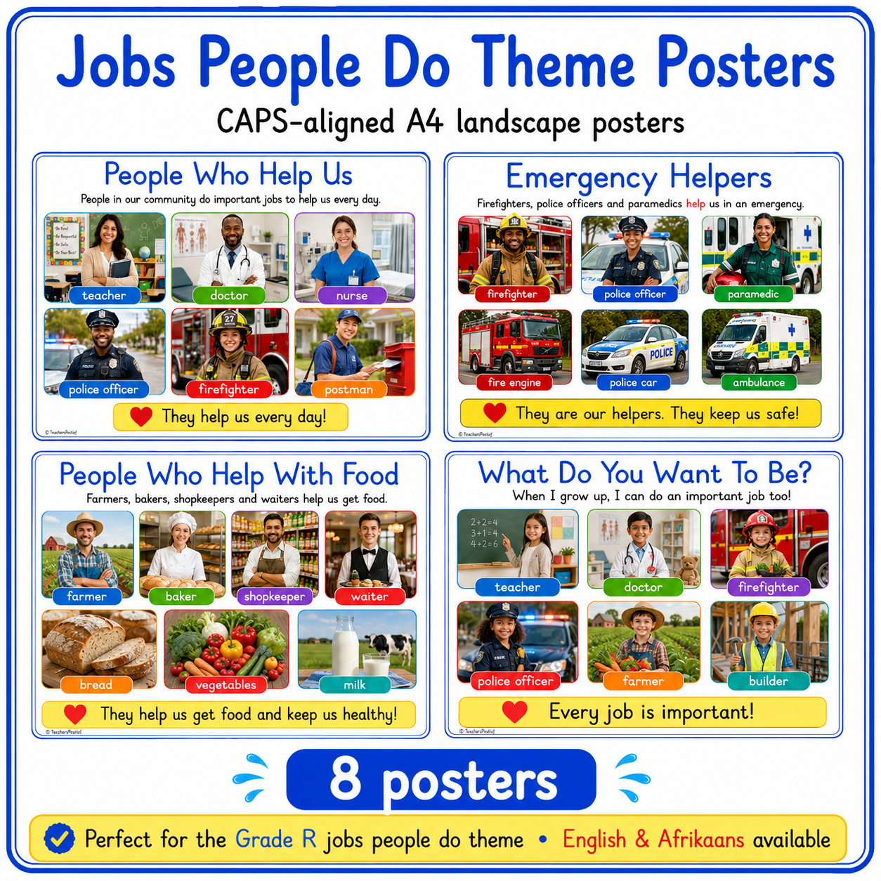 Grade R Term 3 Theme Posters β English | 70+ A4 Landscape Wall Charts