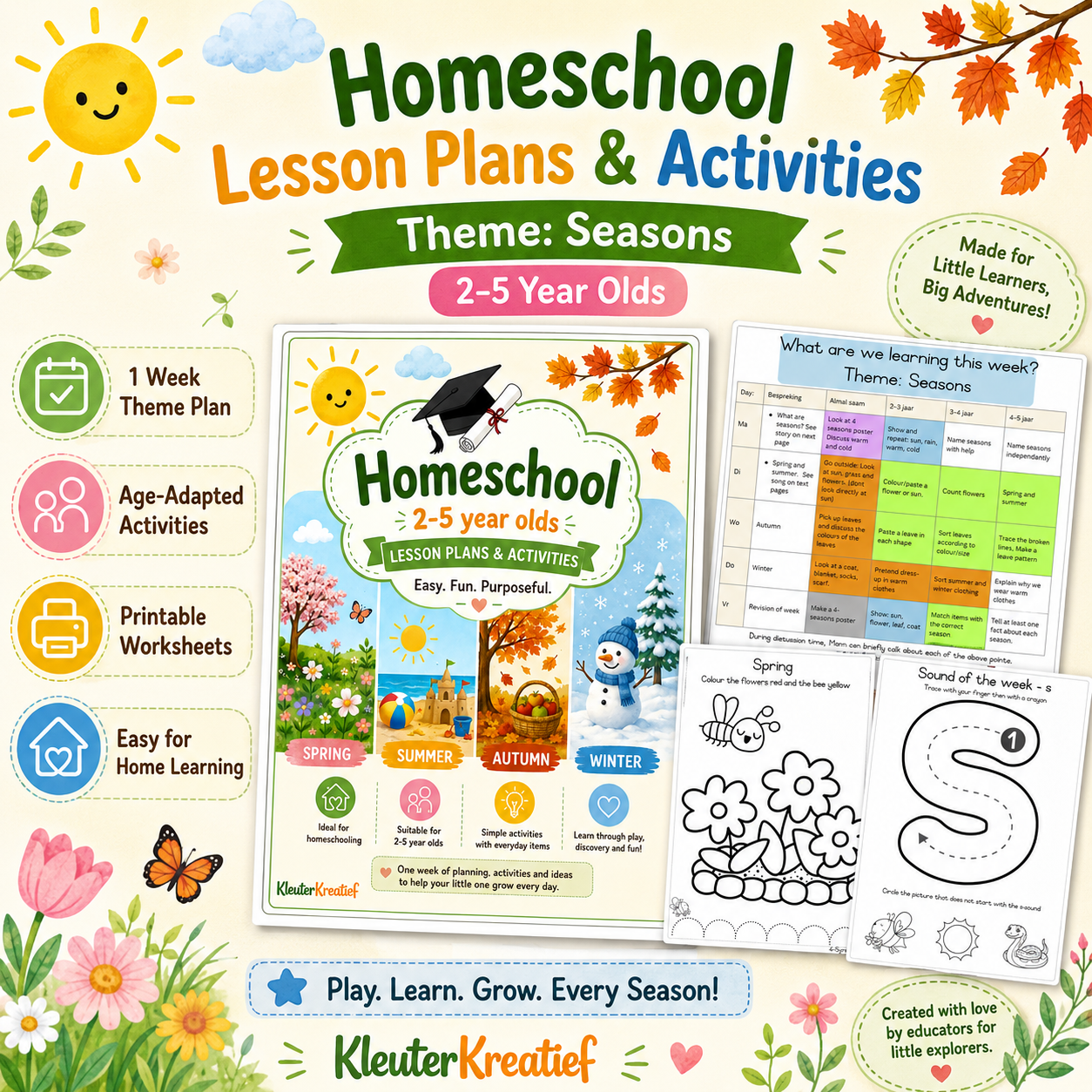 Homeschool Lesson Plans & Activities: Theme Seasons | 2–5 Year Olds