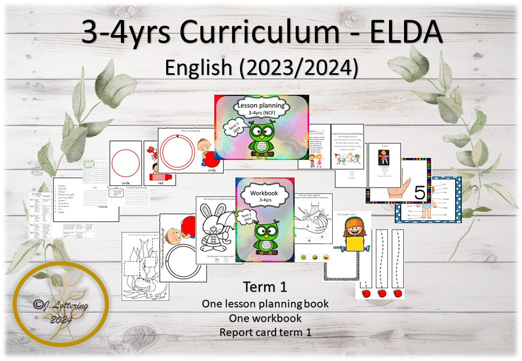 3-4yrs Term 1 Curriculum (2023/2024) ELDA - English