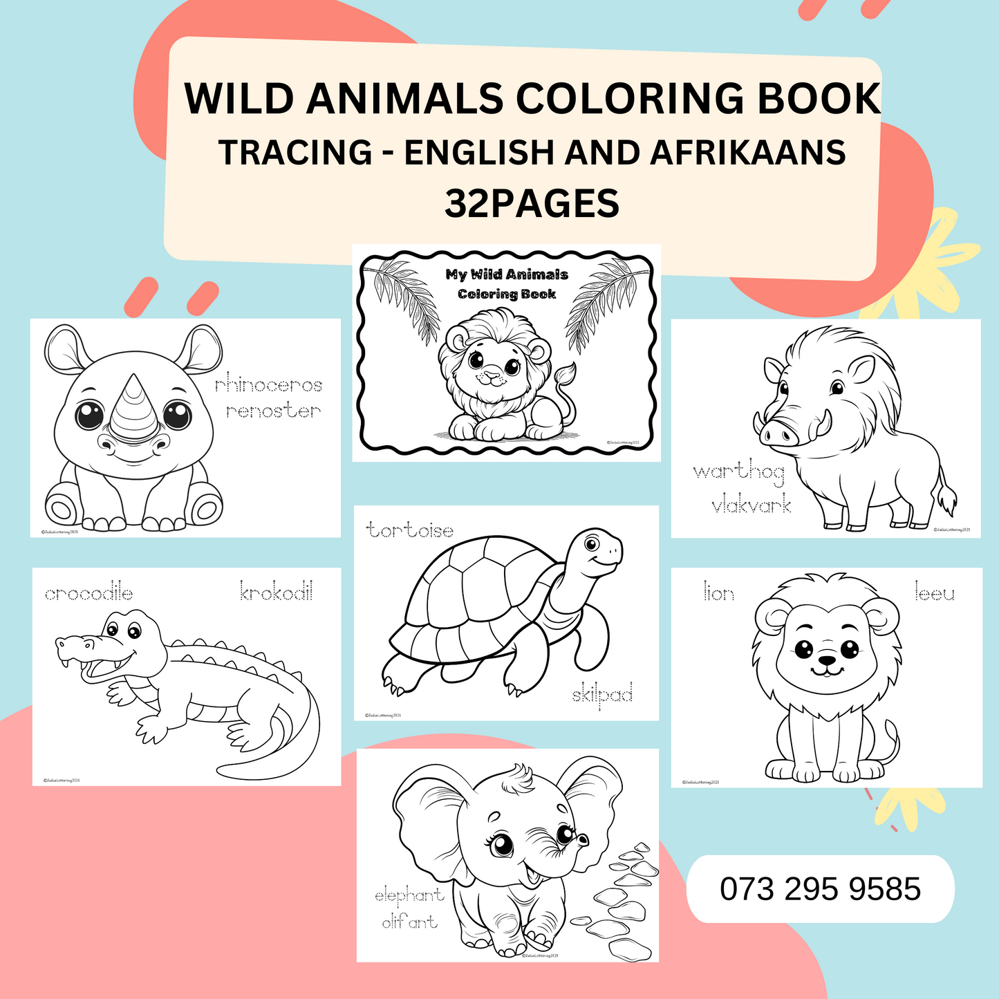 Wild Animals Coloring Book