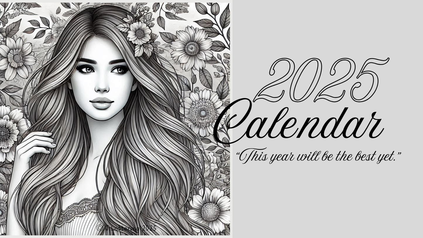 2025 Coloring For Adults Deskpad Calendar
