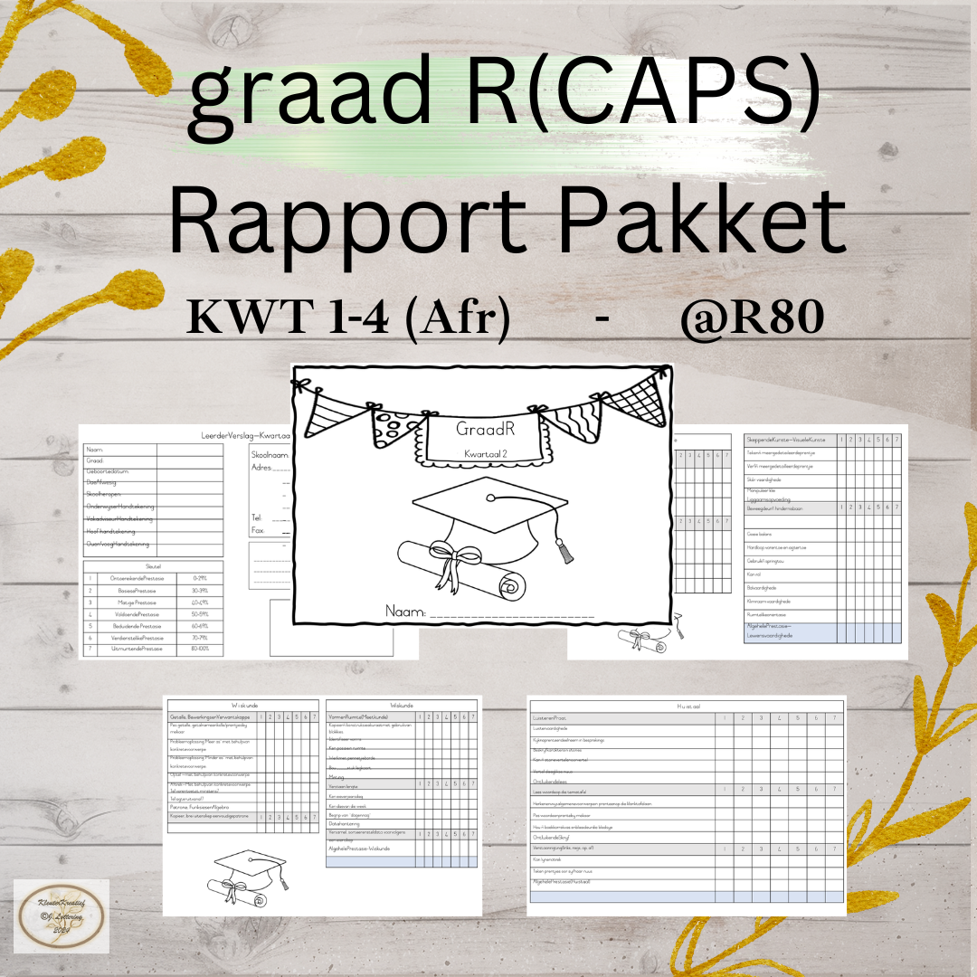 Graad R Rapporte – Kwartaal 1–4 – Afrikaans (Drukbare PDF)