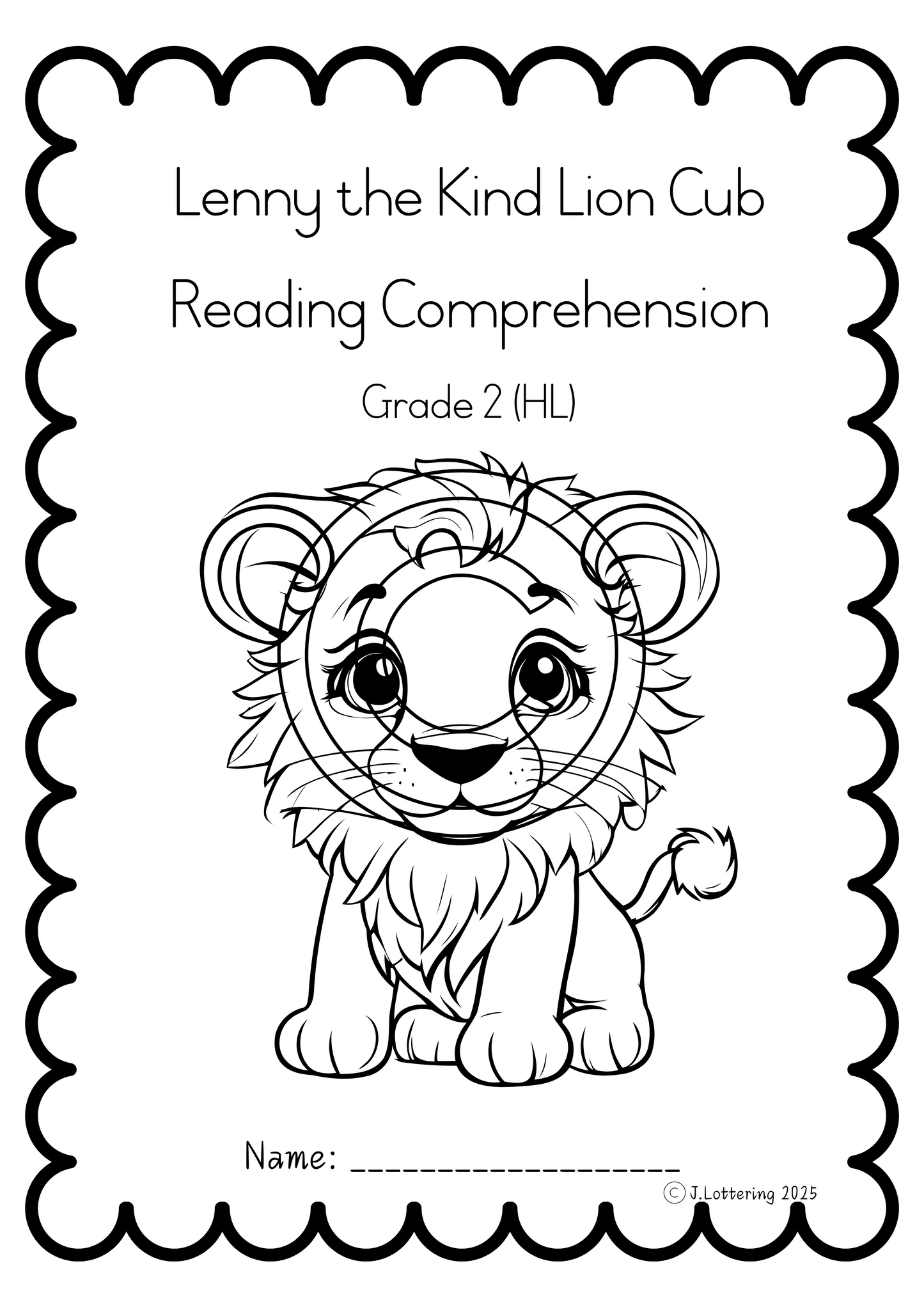 Lenny the Kind Lion Cub - grade2 Reading comprehension
