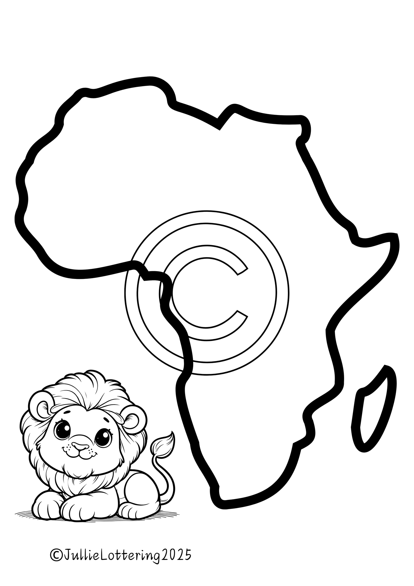 Africa outline Template