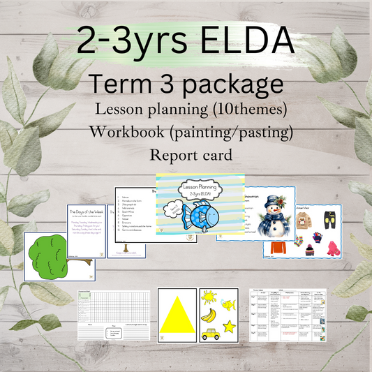 2–3 Years ELDA Package – Term 3 – English (Printable PDF)