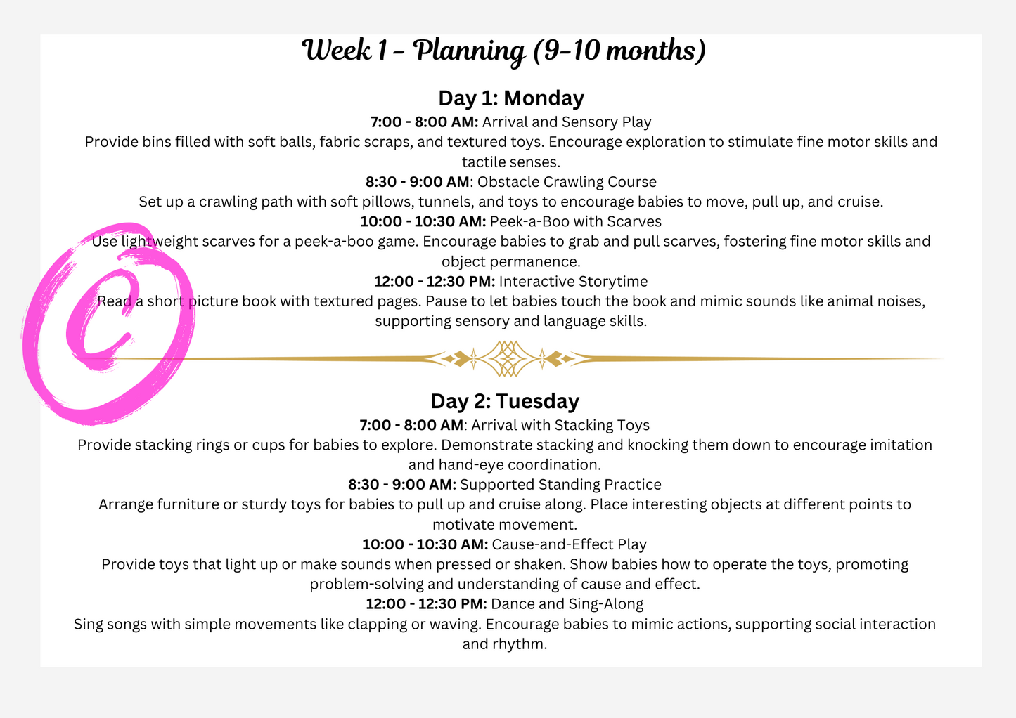 Baby Development Program 0–12 Months | Daily Activities & Milestones (PDF)