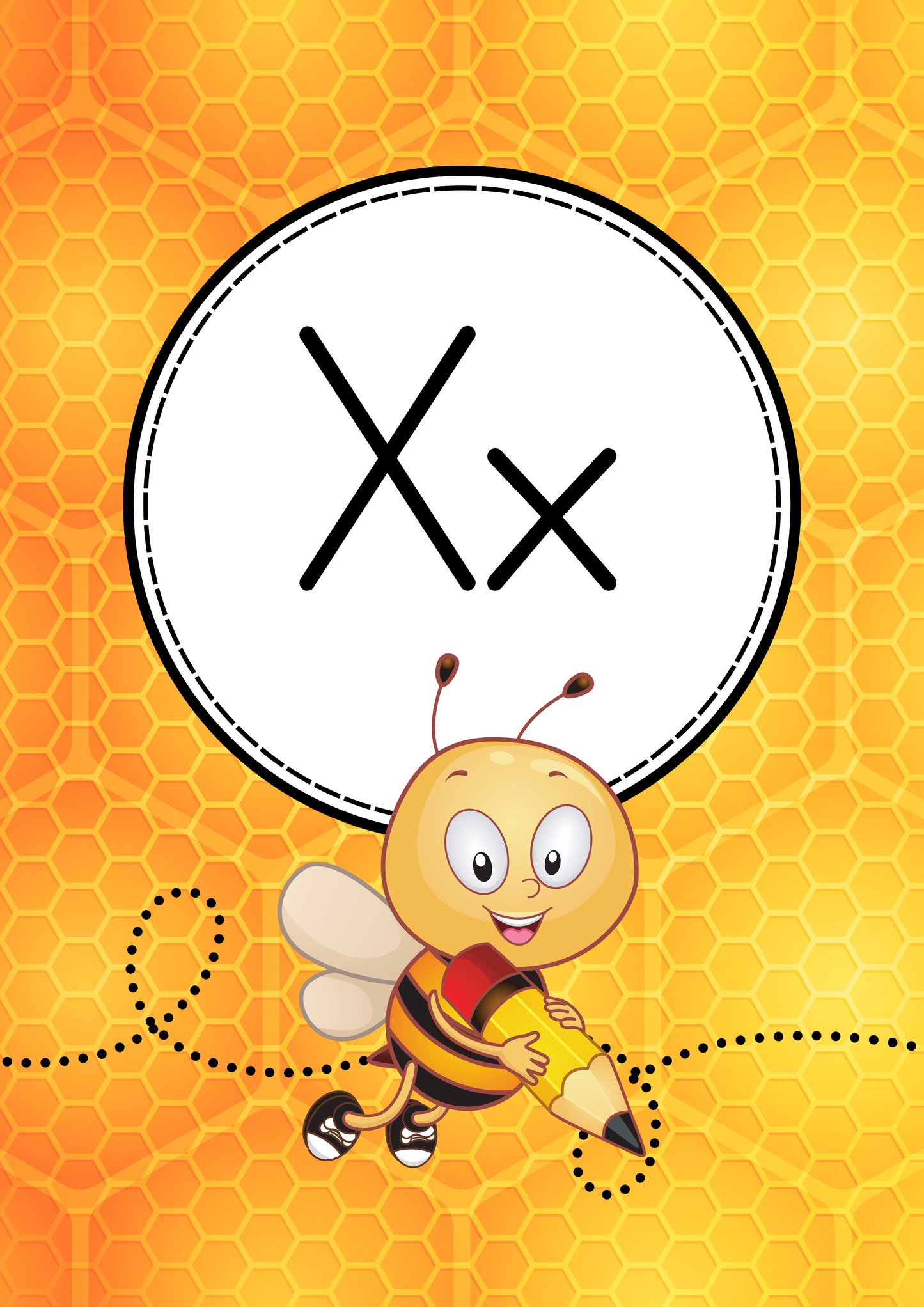 Bee-Themed A4 Alphabet Letters – Upper &amp; Lowercase (PDF Download)