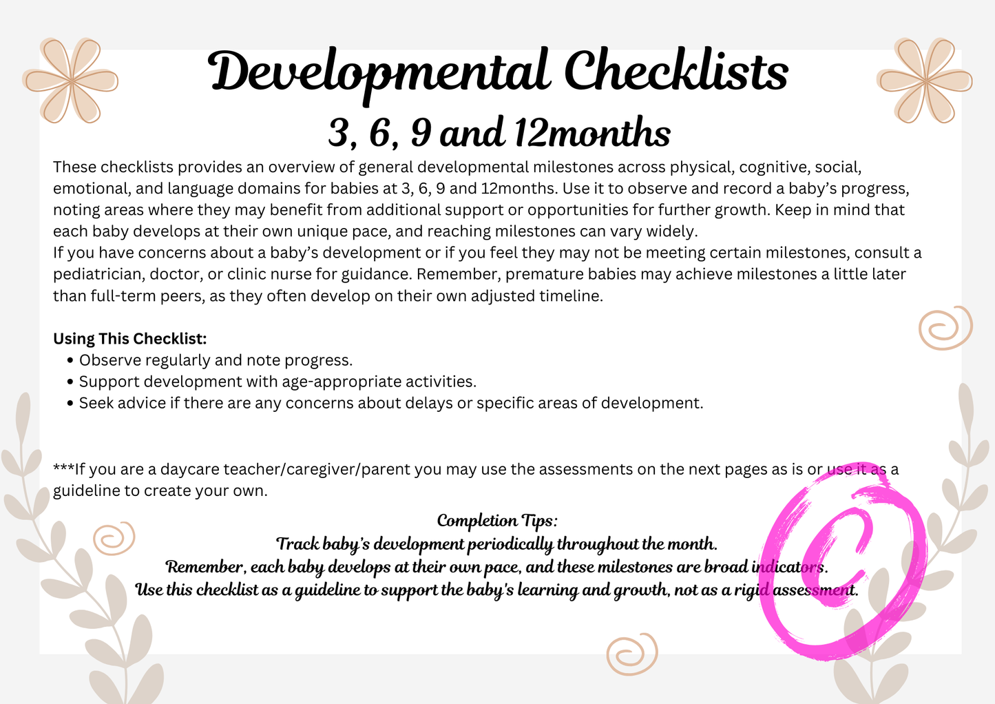 Baby Development Program 0–12 Months | Daily Activities & Milestones (PDF)