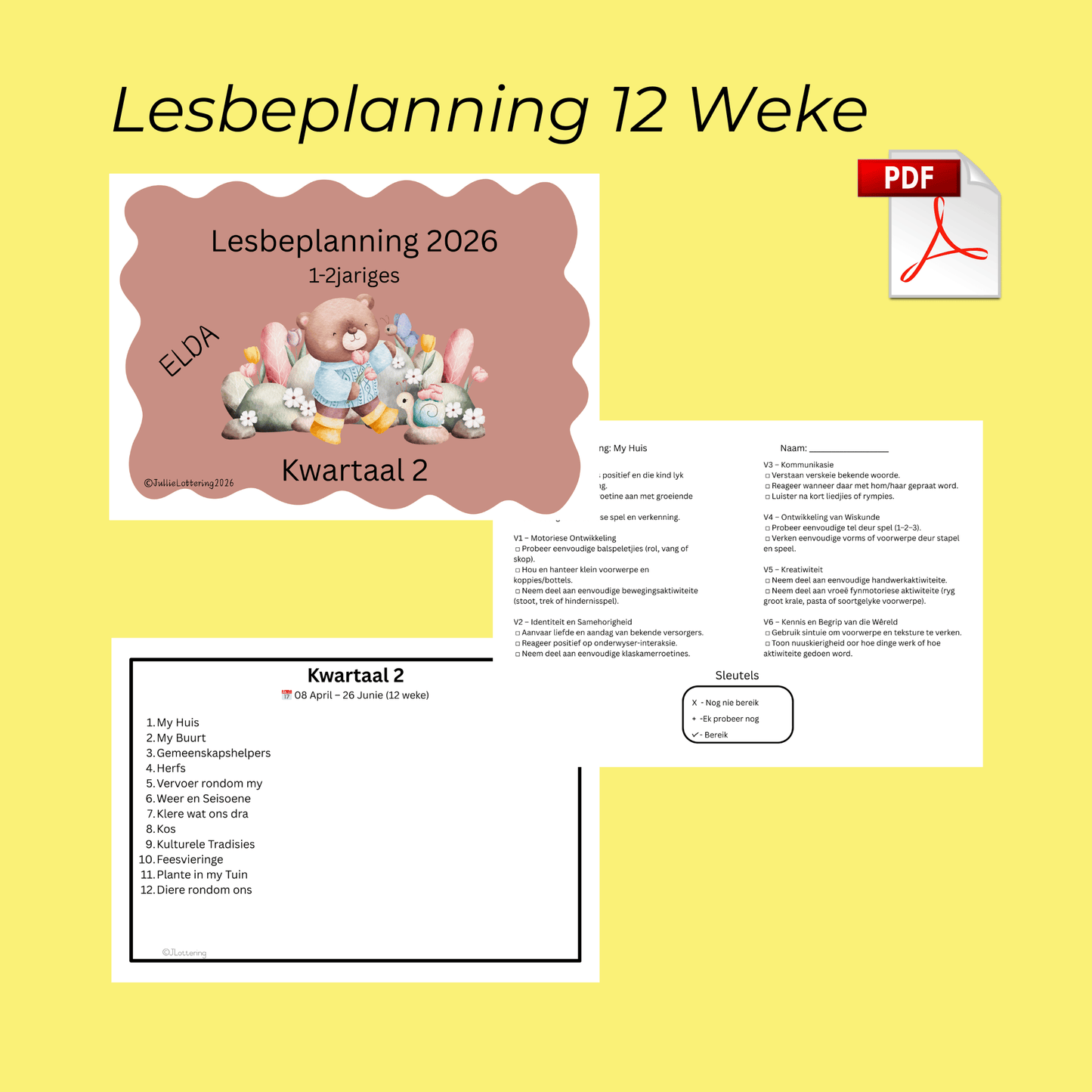 Peuter Kurrikulum (1–2 Jaar) – Kwartaal 2 ELDA Lesbeplanning | 12 Week Program