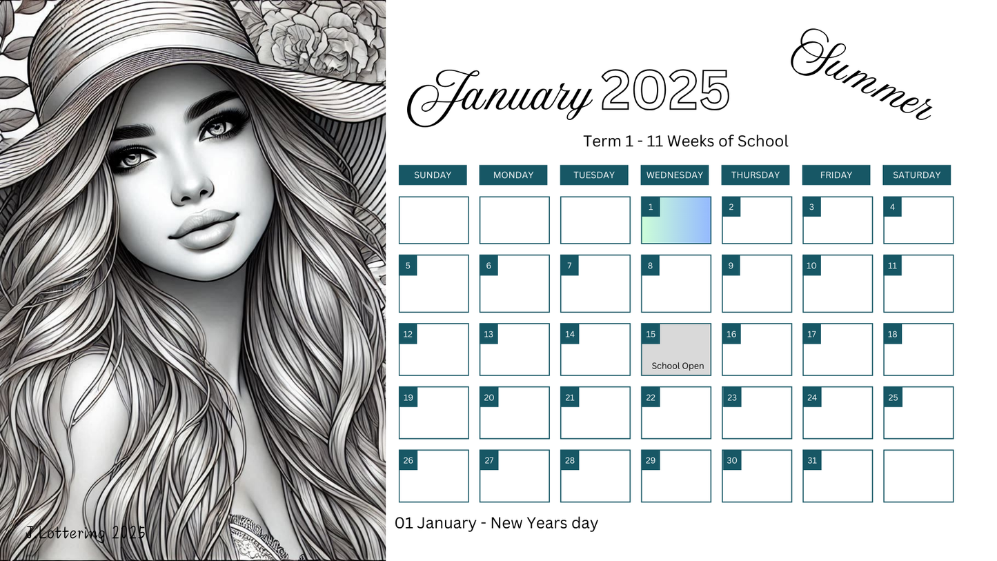 2025 Coloring For Adults Deskpad Calendar