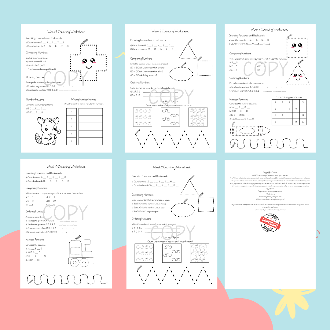 Counting Workbook – Grade 1 – English (Printable PDF) 2025