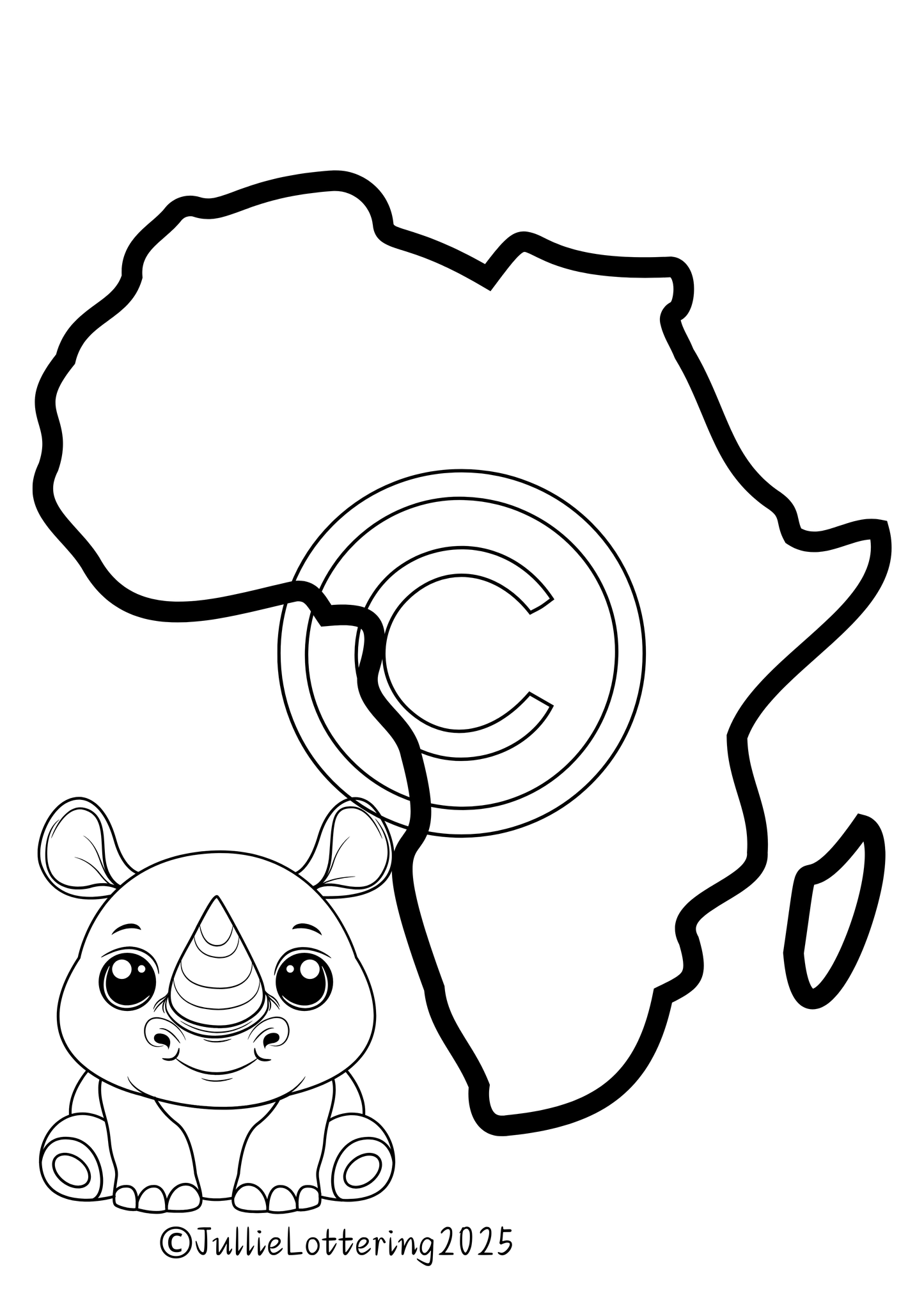 Africa outline Template