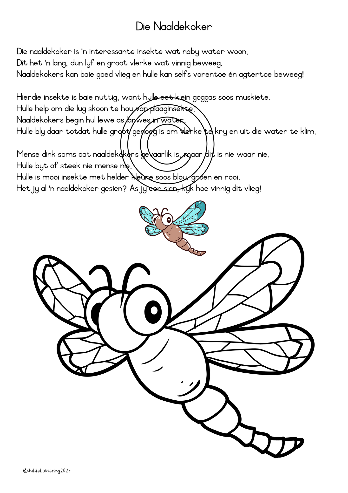 Begripslees: Naaldekoker – Graad 1–3 – Afrikaans (Drukbare PDF)
