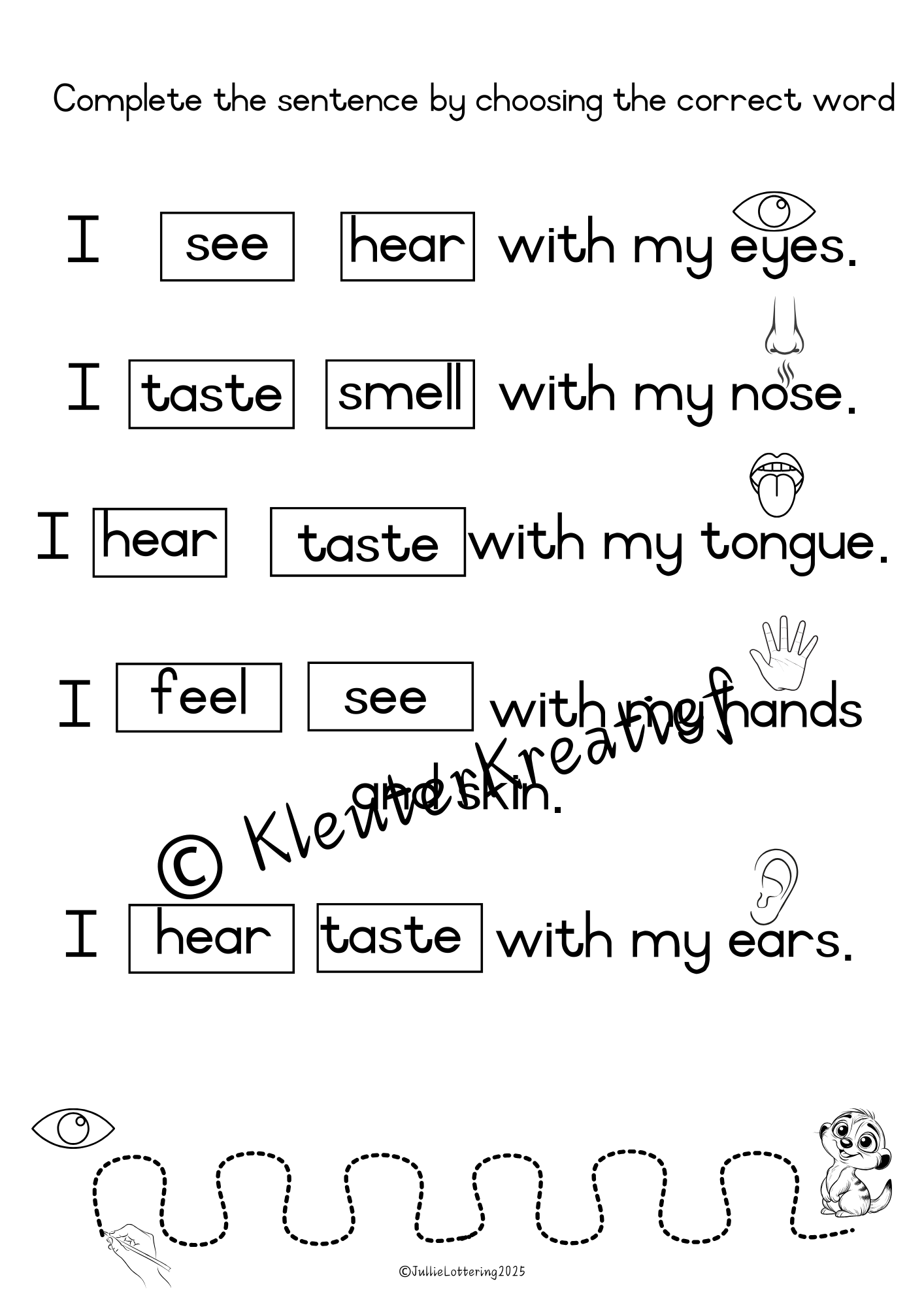 5 Senses Workbook Grade 1-3
