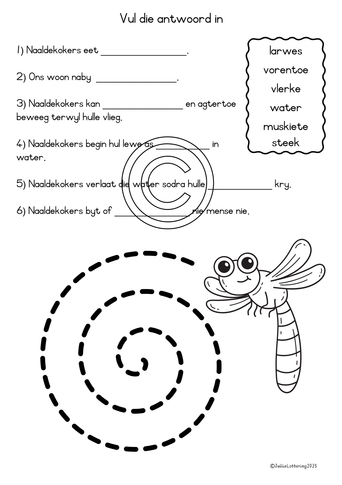 Begripslees: Naaldekoker – Graad 1–3 – Afrikaans (Drukbare PDF)