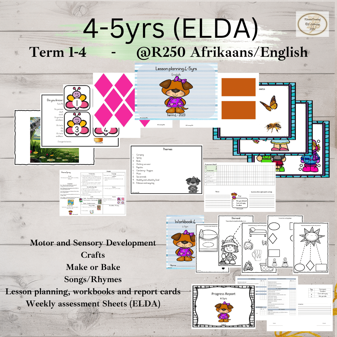 4–5 Year ELDA Full Year Curriculum (English) – Term 1–4 | Printable PDF