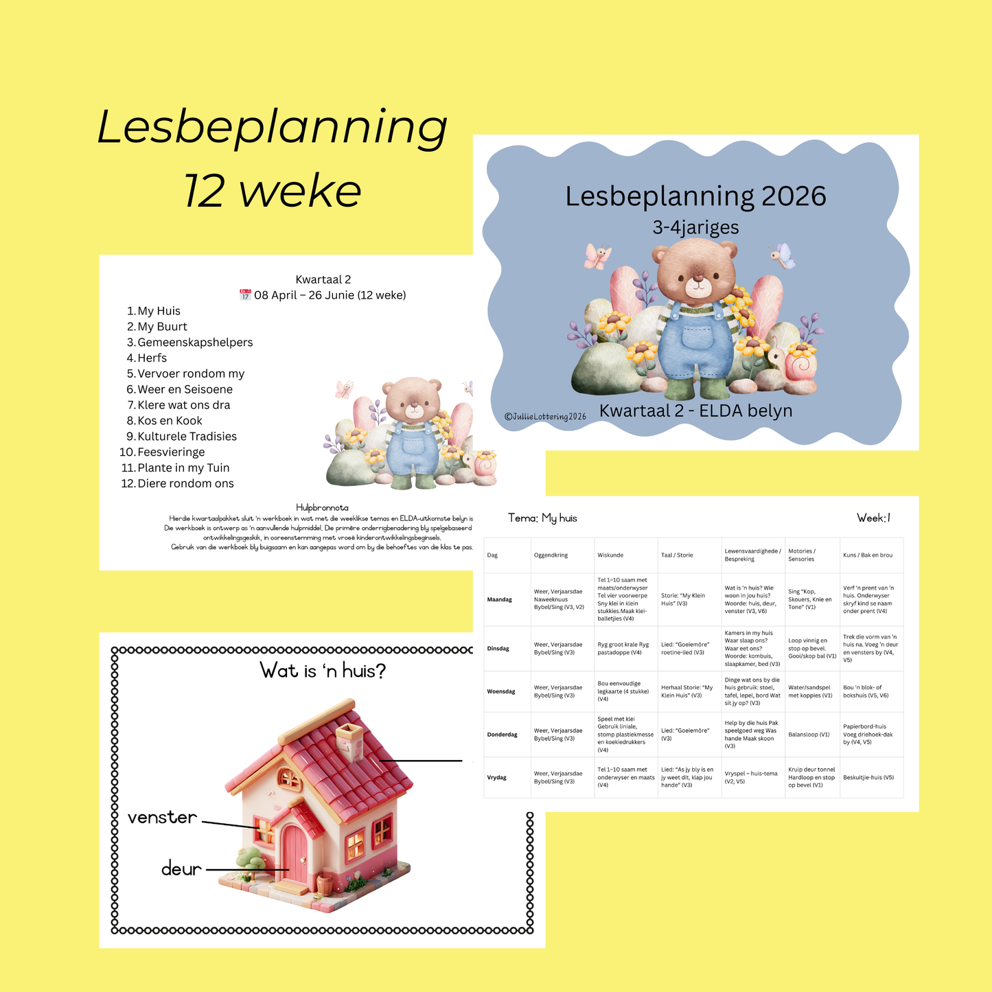 Volledige Kleuterskool Kurrikulum vir 3–4 Jariges – Kwartaal 2 (VLDA 2026)
