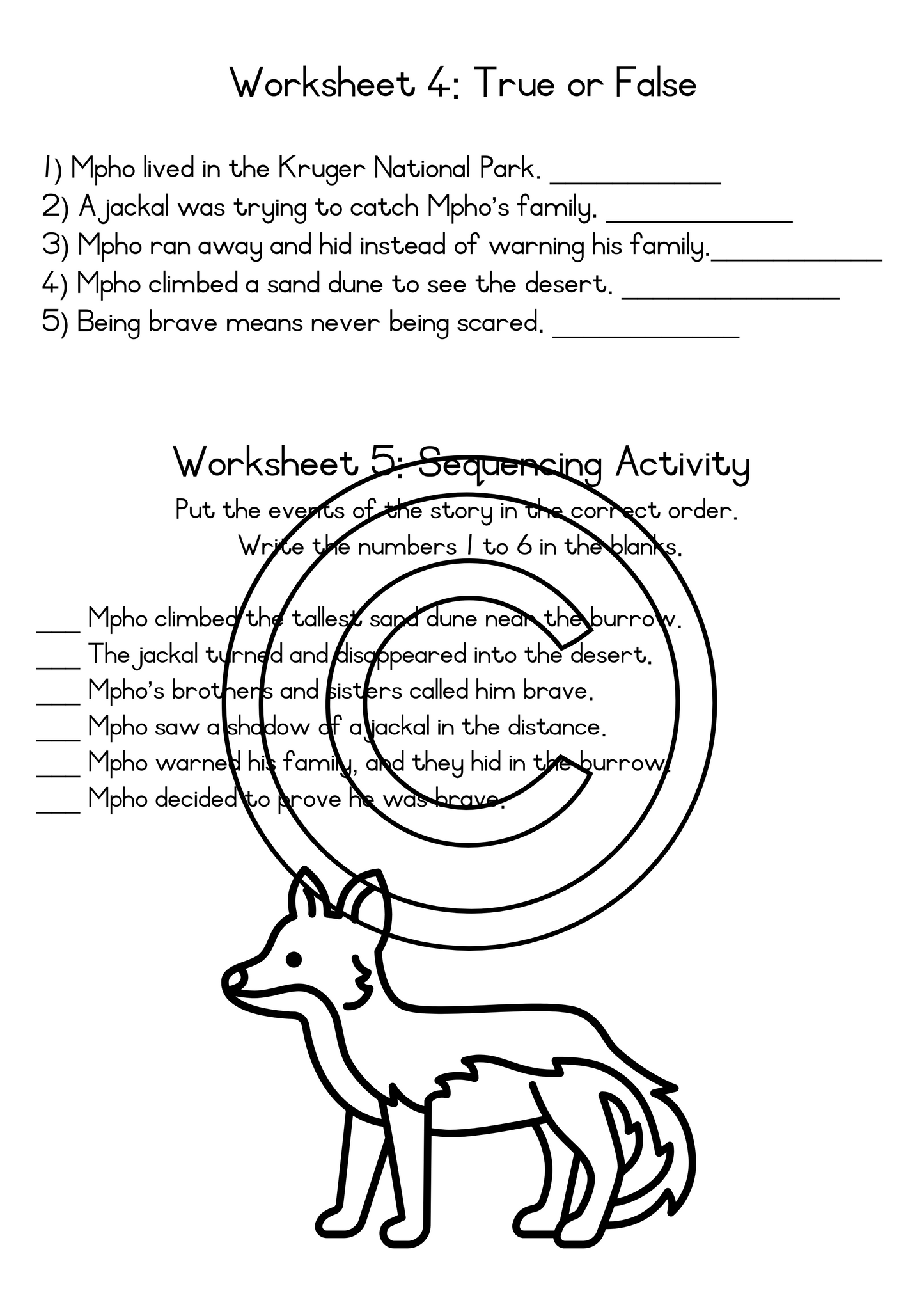 Reading Comprehension - Brave Little Meerkat. (FAL)  Grade 4