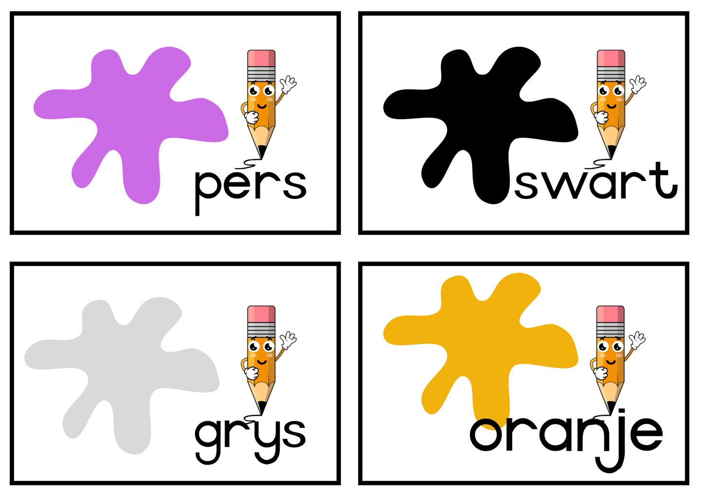 Colors Flashcards (Afrikaans and English) PDF