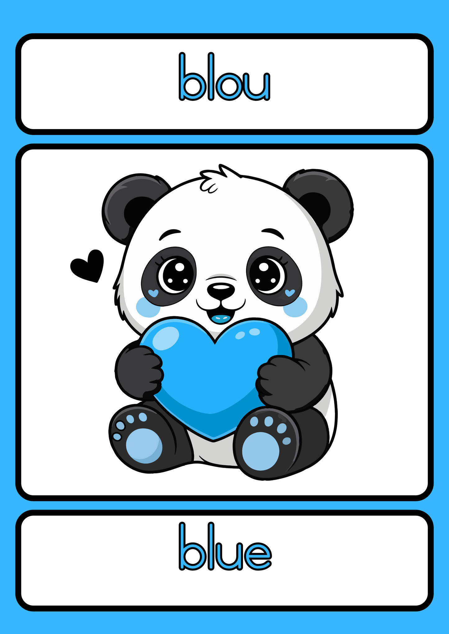 Panda Colours – Afrikaans & English (Printable Colour Posters)