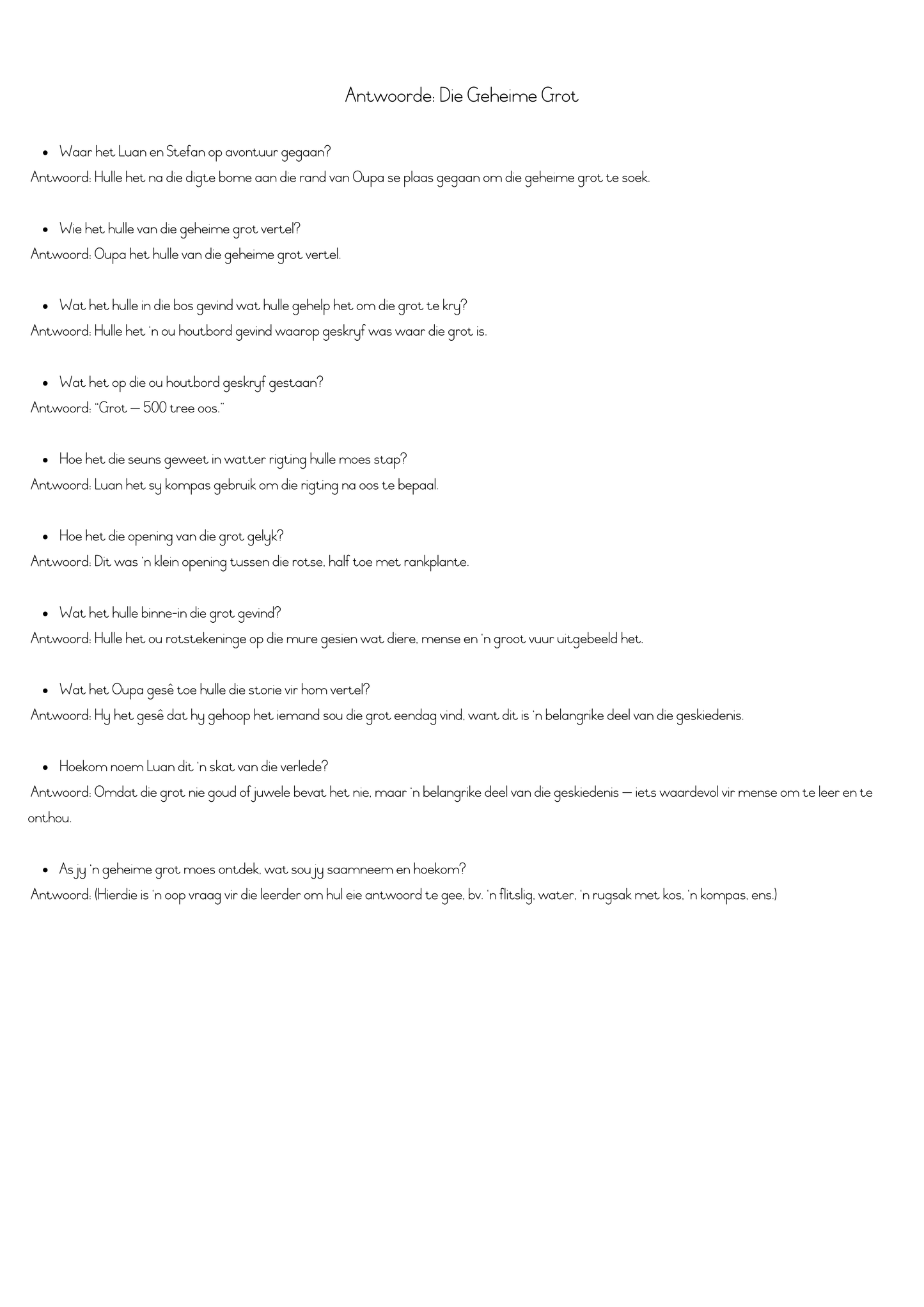 Begripslees Afrikaans HT - Graad 5