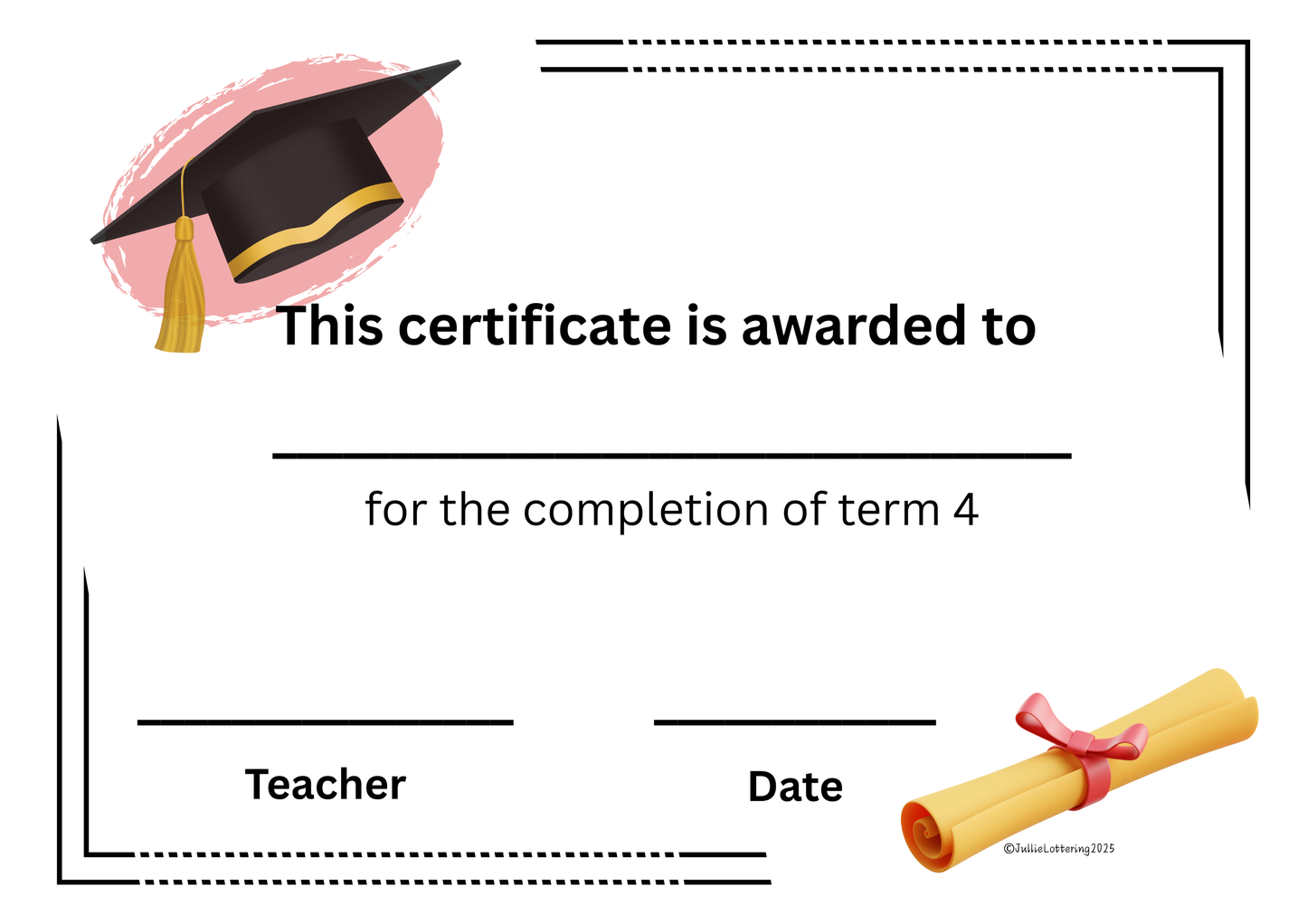 Preschool Term Completion Certificates – All Ages (English PDF)