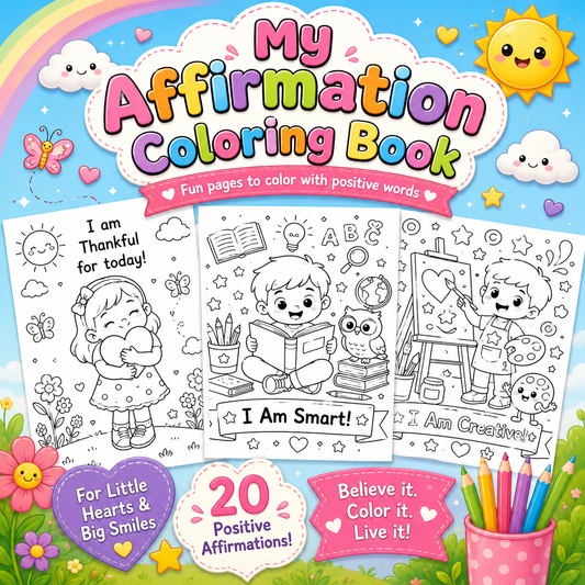 My Affirmation Coloring Book | 19 Positive Printable Coloring Pages