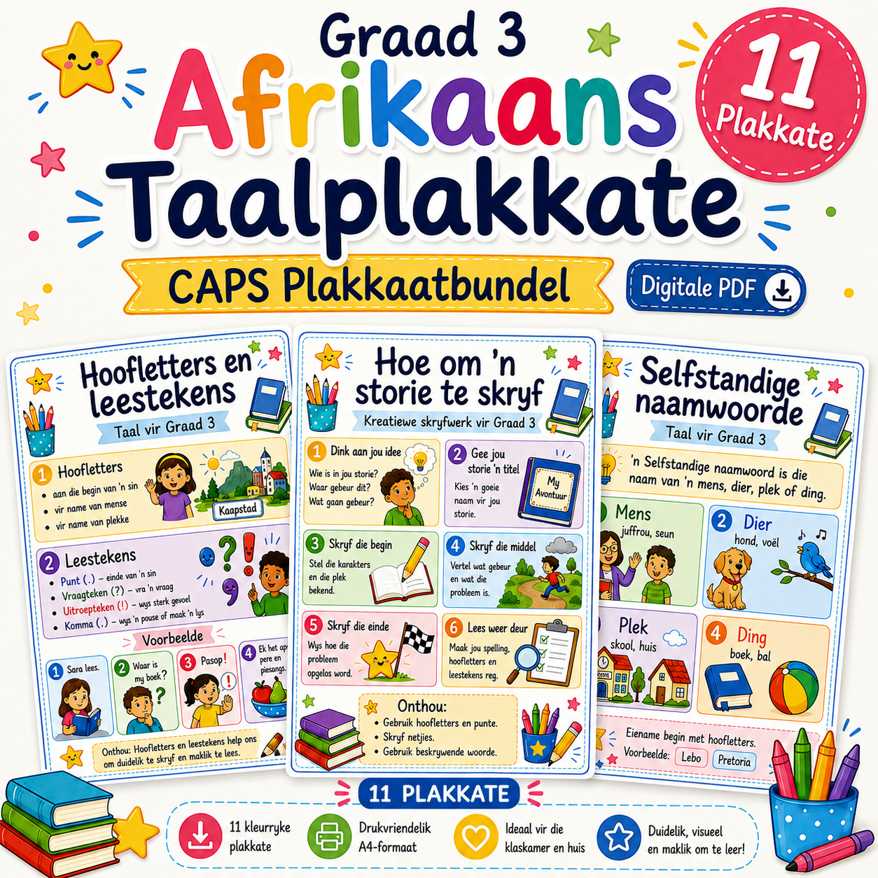 Graad 3 Afrikaans Taalplakkate – CAPS Plakkaatbundel