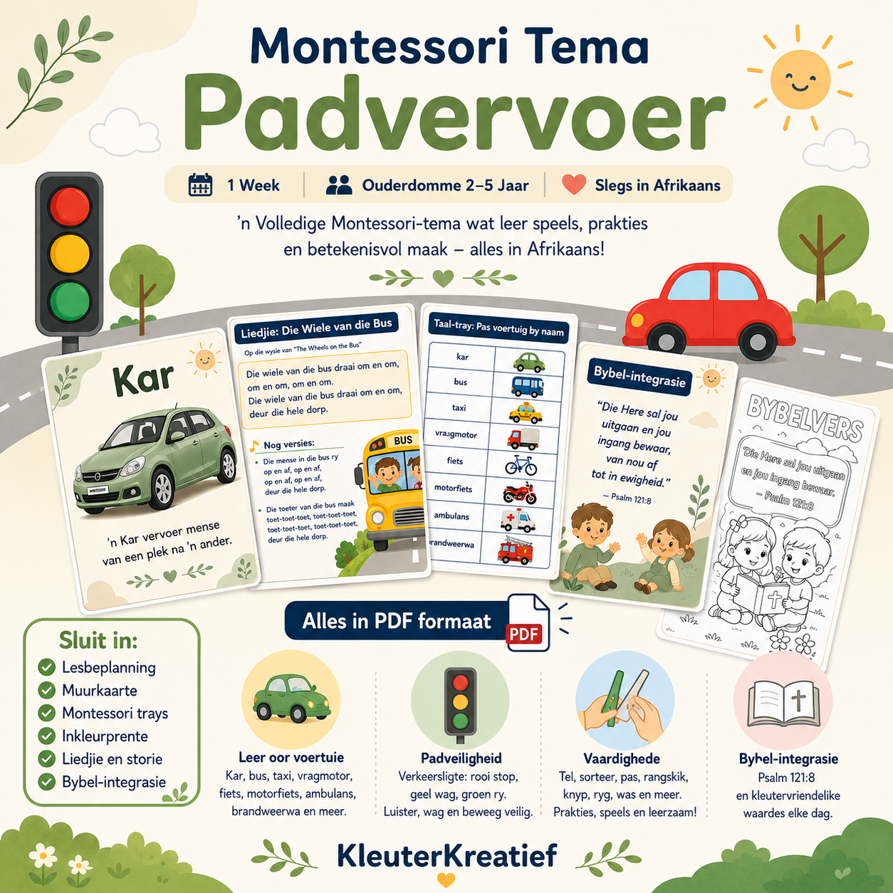 Montessori Tema: Padvervoer – Afrikaans