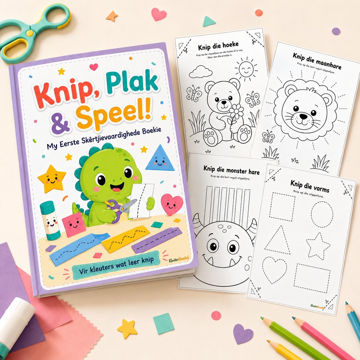 Knip, Plak & Speel! – My Eerste Skêrtjievaardighede Boekie
