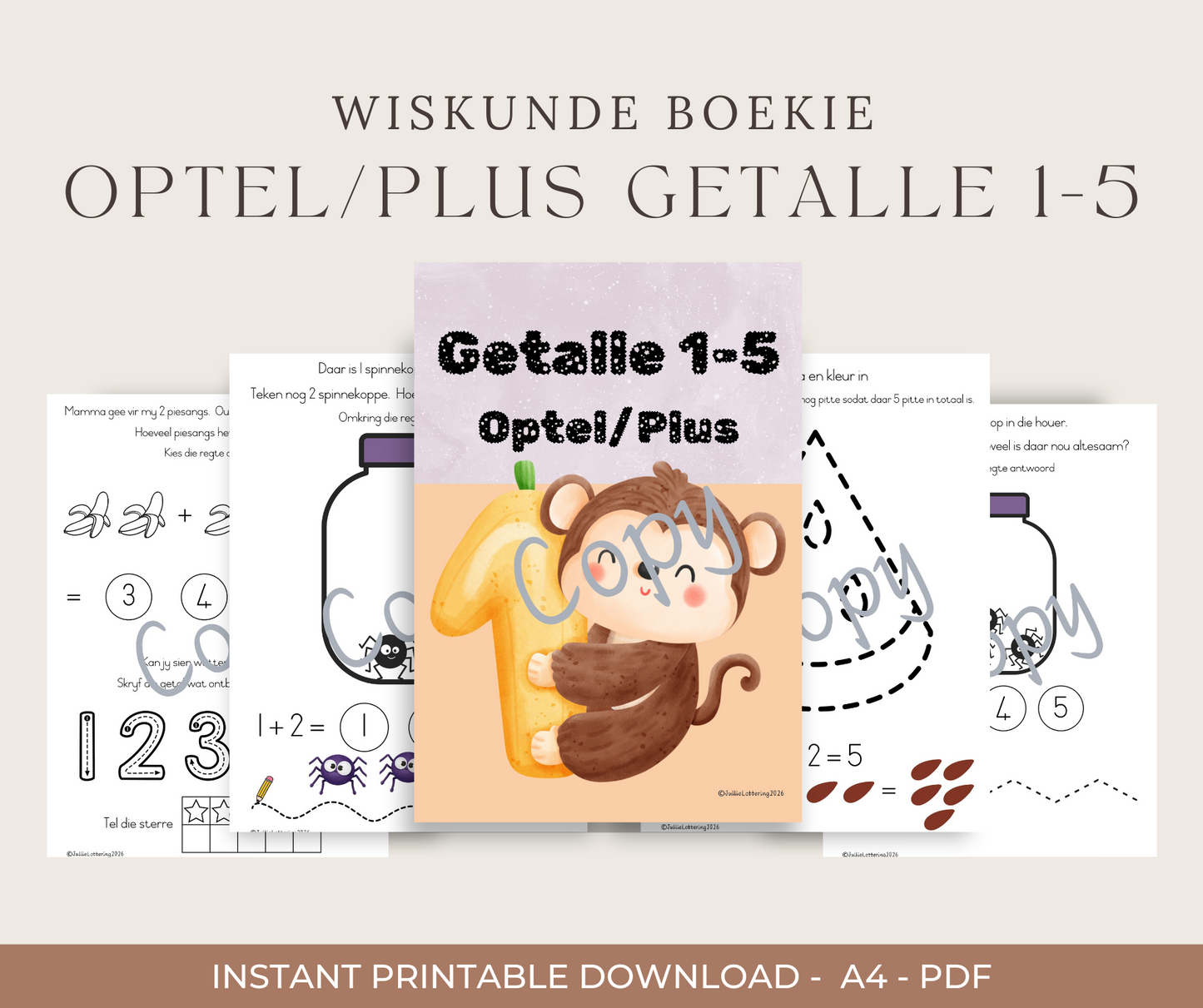 Graad R Getalle 1–5 Werkboek (Afrikaans) | Printbare PDF – 2026