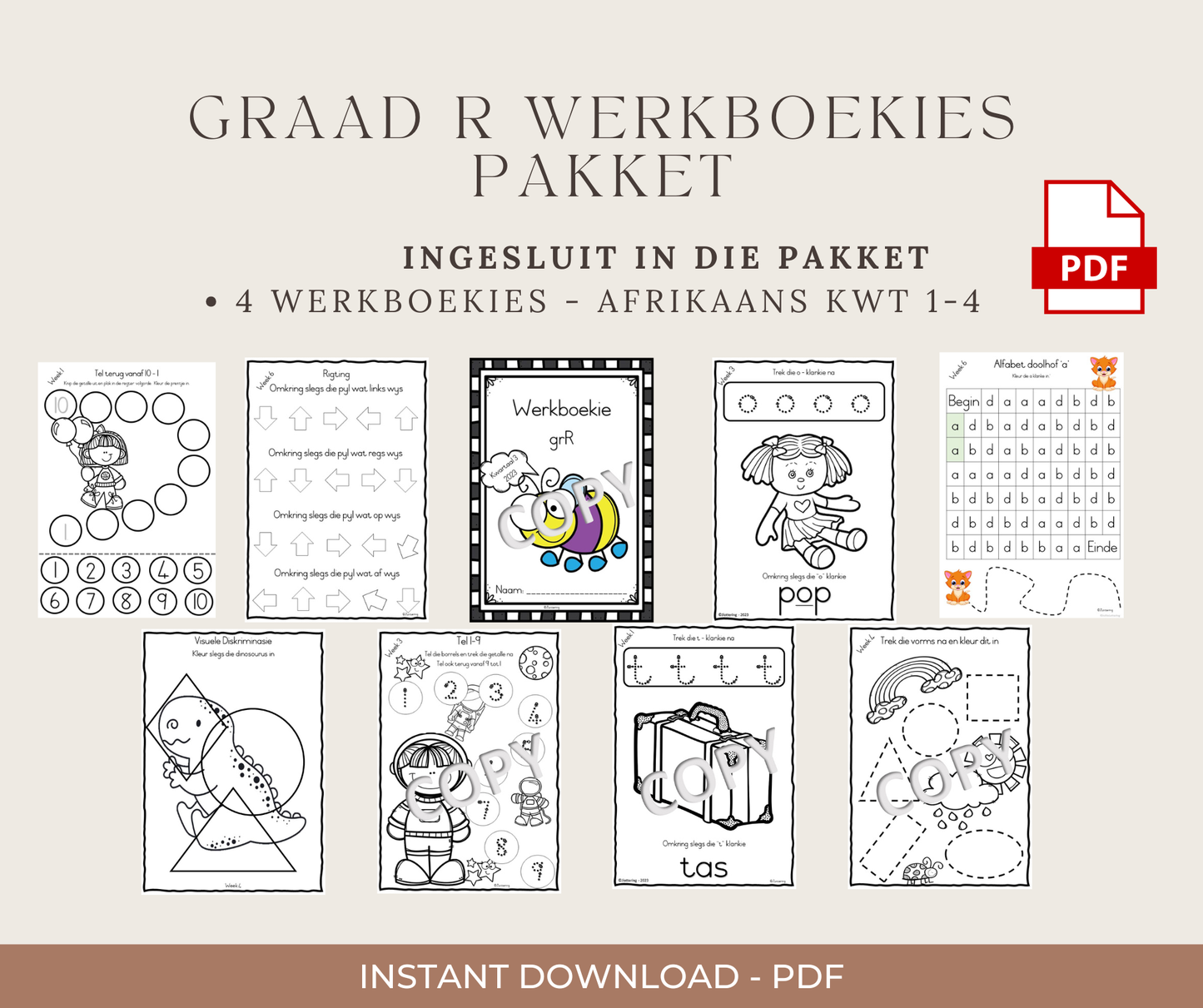 Graad R CAPS Werkboek Bundel – Kwartaal 1–4 (Afrikaans) | Drukbare PDF