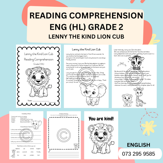 Lenny the Kind Lion Cub - grade2 Reading comprehension