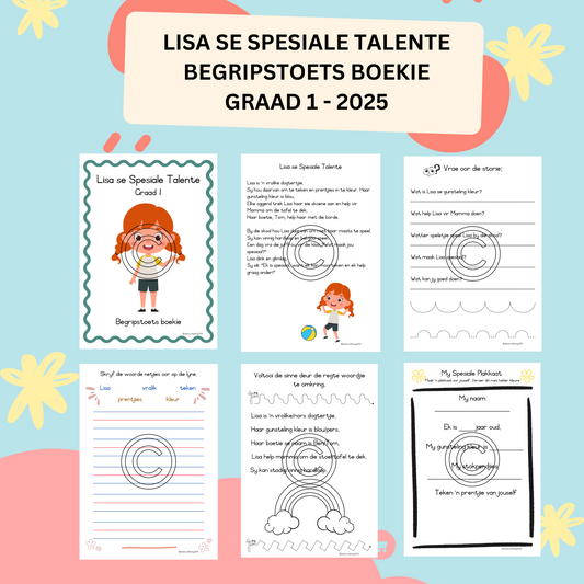 Begripslees: Lisa se Talente – Graad 1 – Afrikaans (Drukbare PDF)