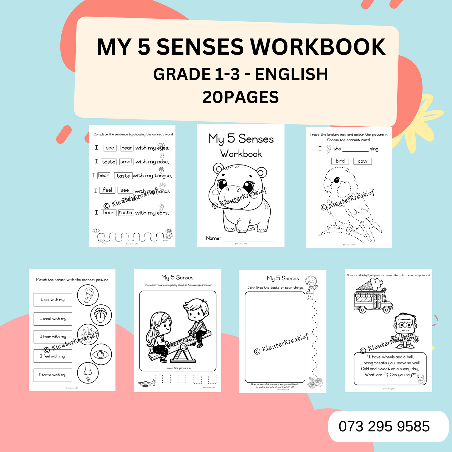 5 Senses Workbook Grade 1-3