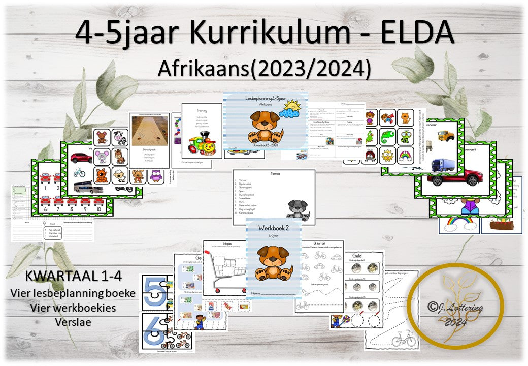 4–5 Jaar ELDA Volledige Jaar Kurrikulum (Afrikaans) – Kwartaal 1–4