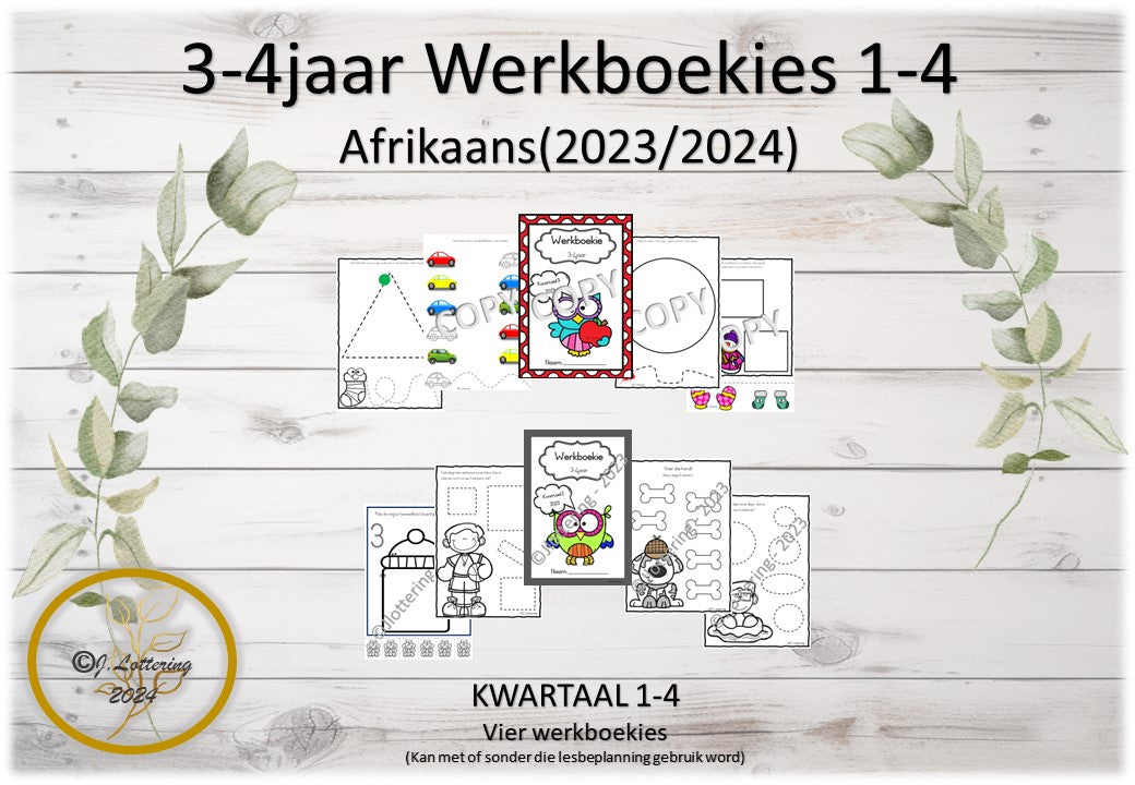 Code 4jr 3-4jr Werkboekies 1-4 Afrikaans – KleuterKreatief
