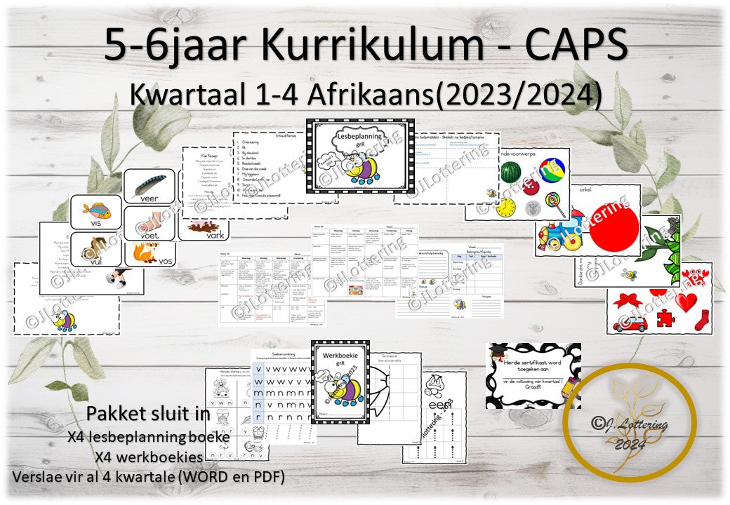 Graad R CAPS Volledige Jaar Kurrikulum (Afrikaans) – Kwartaal 1–4