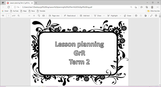 Grade R Lesson Plan – Term 2 – English (Printable PDF)