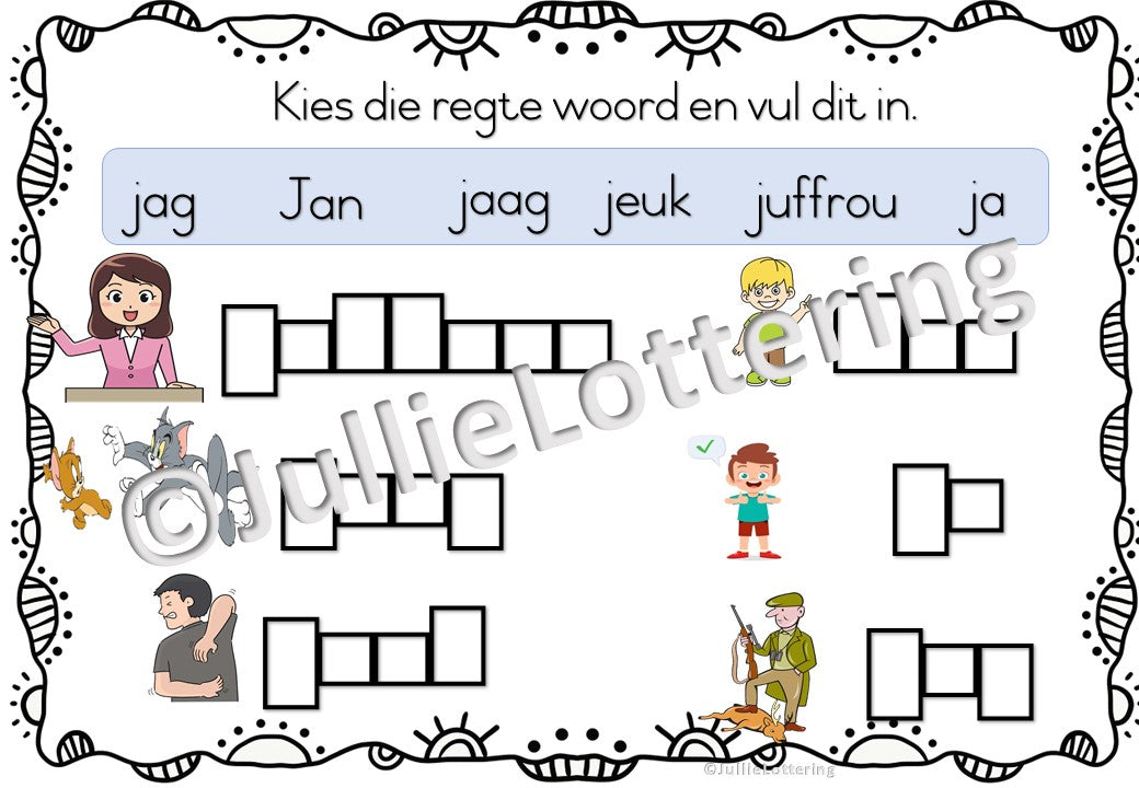 Alfabet j-klank boekie Afrikaans
