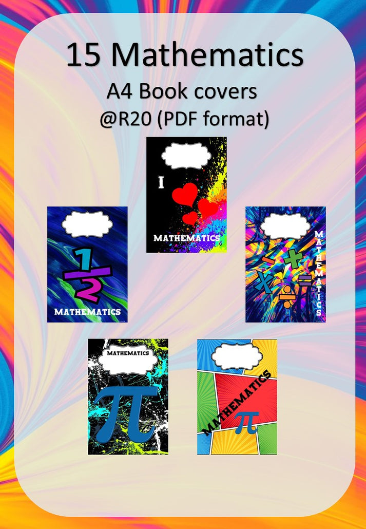 15 Mathematics book cover pages A4 – KleuterKreatief