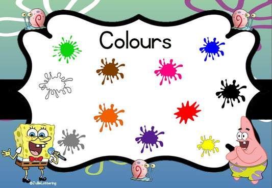 Colours Poster - SpongeBob A4
