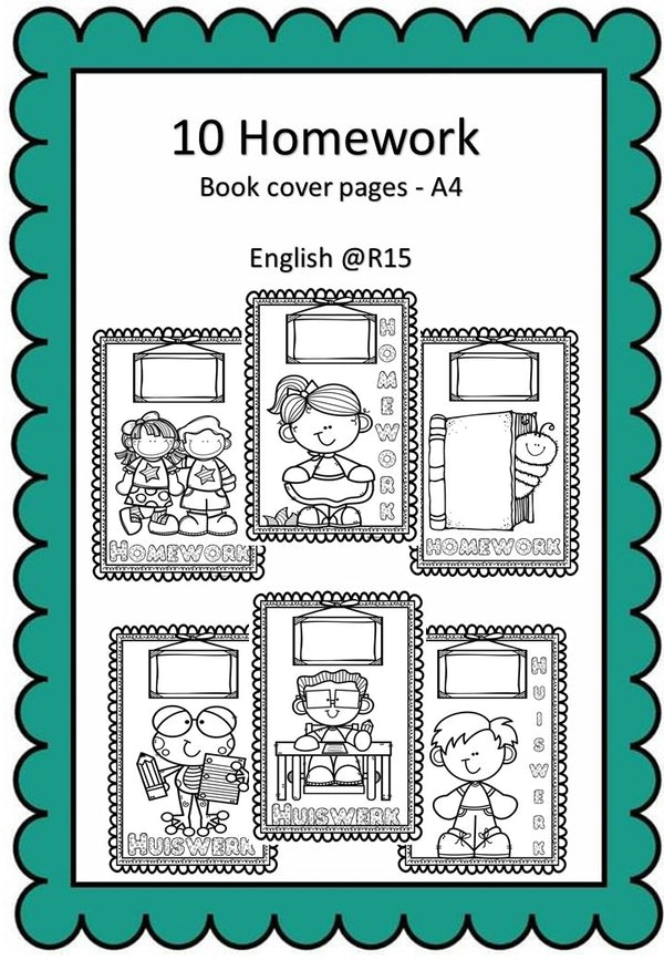 Print Homework Book Homework book cover pages - A4 size – KleuterKreatief
