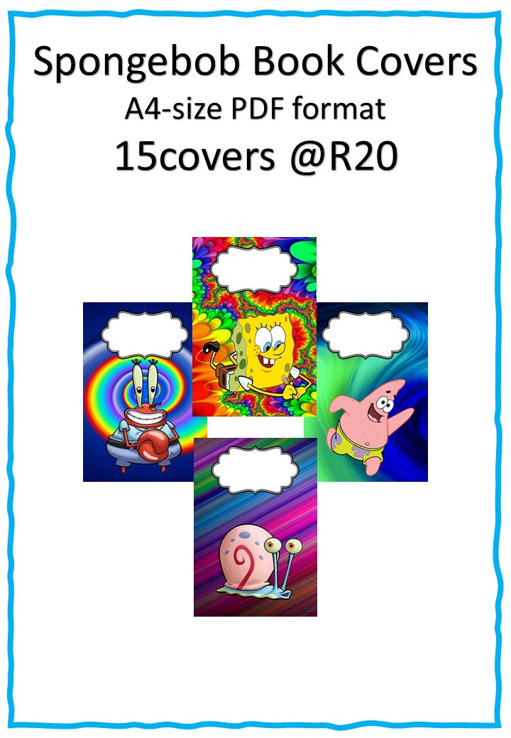 Book Covers Spongebob A4 PDF – KleuterKreatief