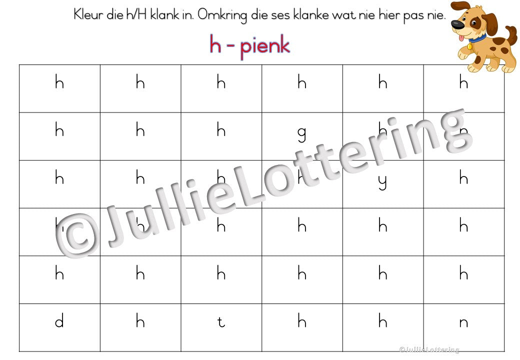 Alfabet h-klank boekie Afrikaans